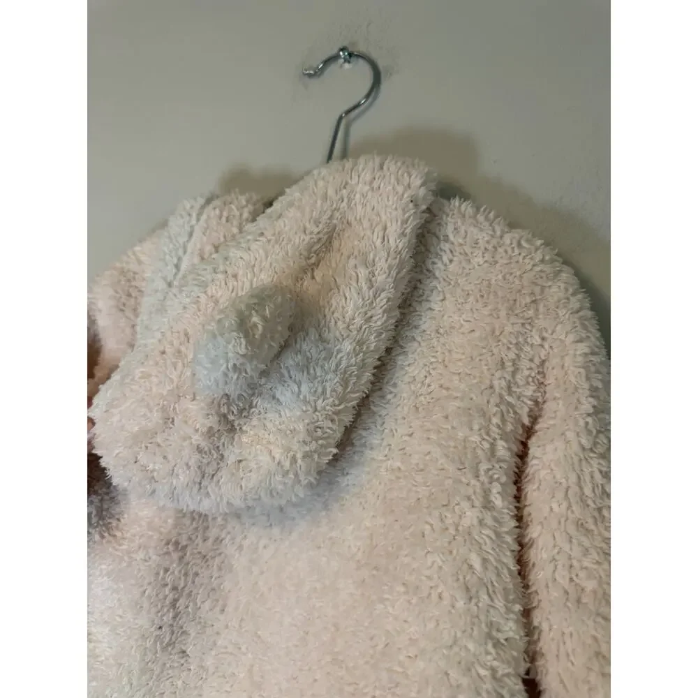 Patagonia Jacket Girls 3T Pink Furry Friends Hooded Sherpa Fleece Bear Ears Zip